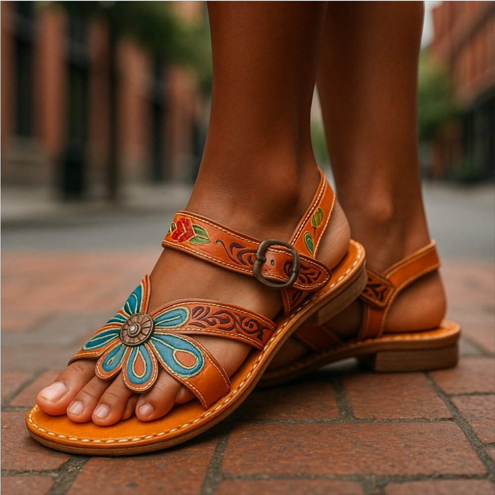 Elite by corkys awesome boho/ hippie style wood and leather sandals!